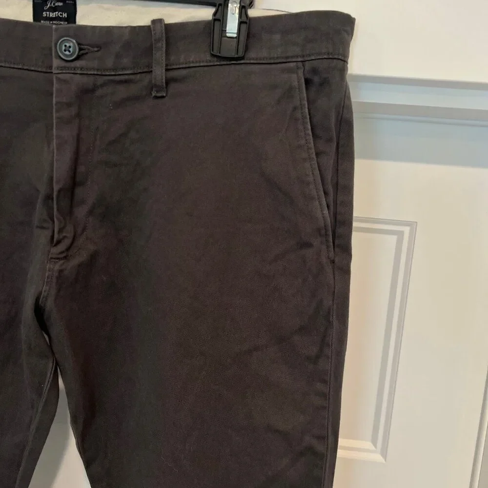 J.Crew Pants Men 36x30.5 Charcoal Gray Cotton Slim-Fit Stretch Chino Pants